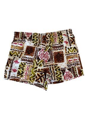 Men's Vintage 60s Hawaiian Barkcloth Cabana Shorts XS